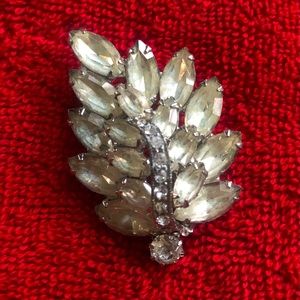 Vintage Arched and Layered Navette Rhinestone Pin Brooch
